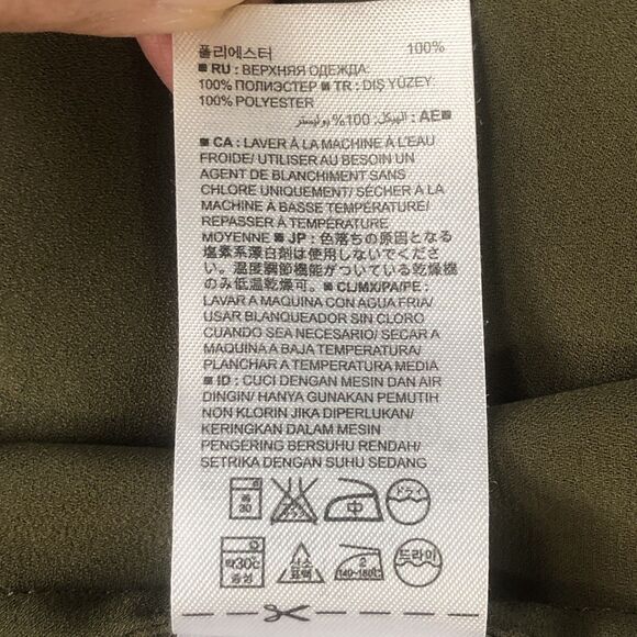 Banana Republic Blouse Ruffle V- Neck & Ruffle 2 Layer Wrist Green Tag Size XS - Picture 13 of 15